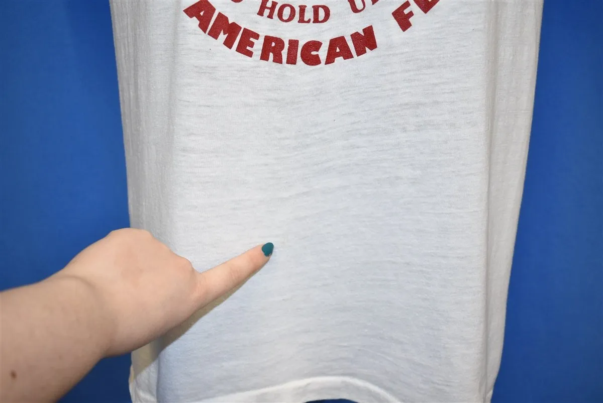 80s Takes a Pole to Hold American Flag Ringer t-shirt Medium