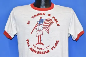 80s Takes a Pole to Hold American Flag Ringer t-shirt Medium