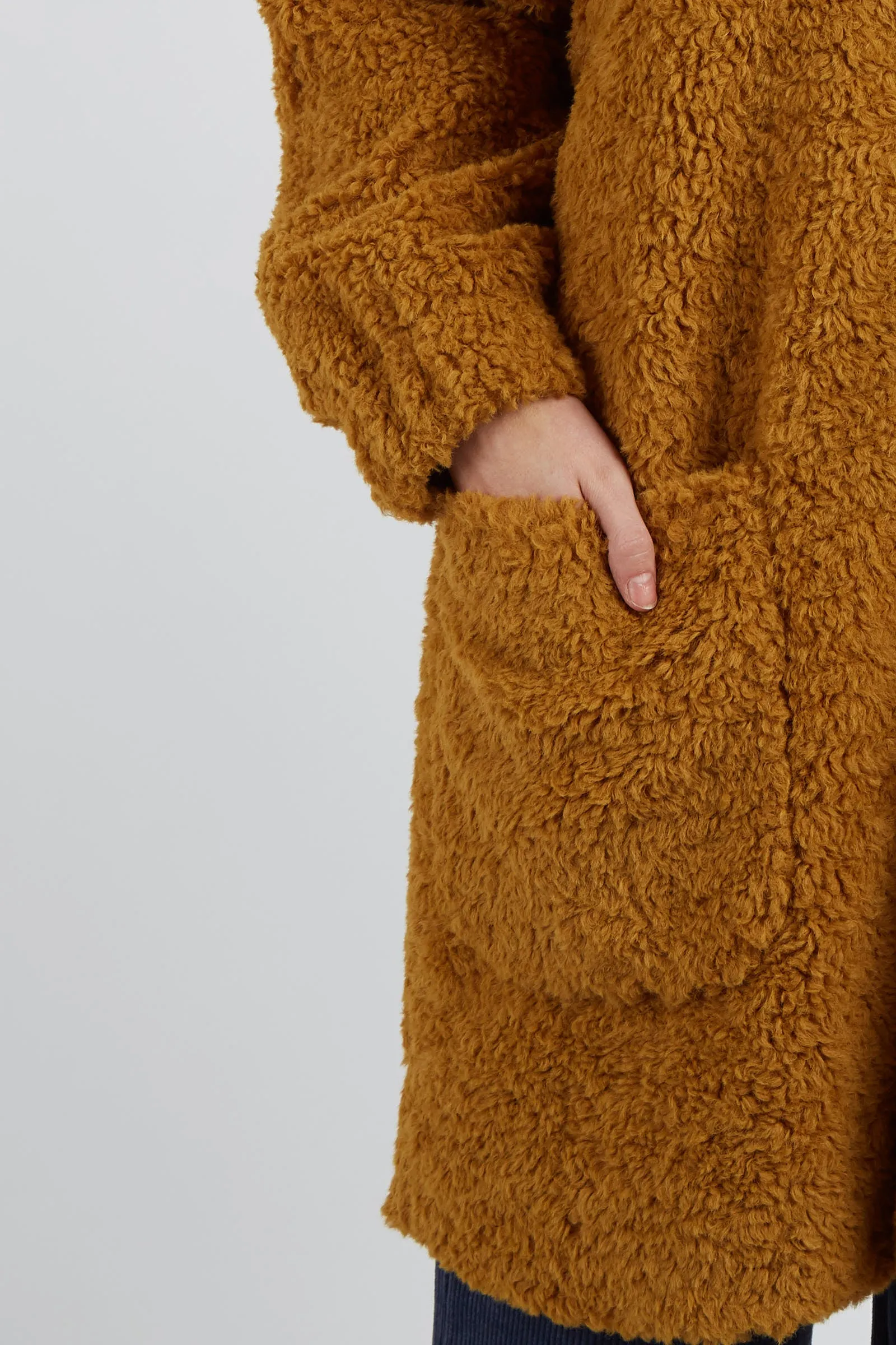 Aldora Borg Coat - Mustard
