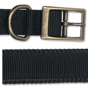 Ancol Viva Nylon Padded Buckle Collar Black 25mm X45-54cm Sz 6