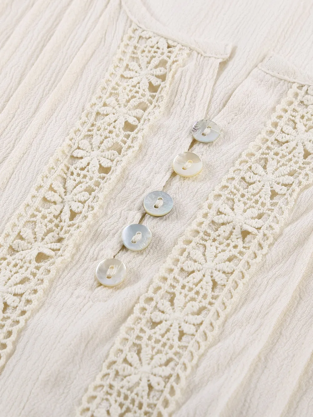 Apricot Crochet Eyelet Short Sleeve Top with Lace Detail