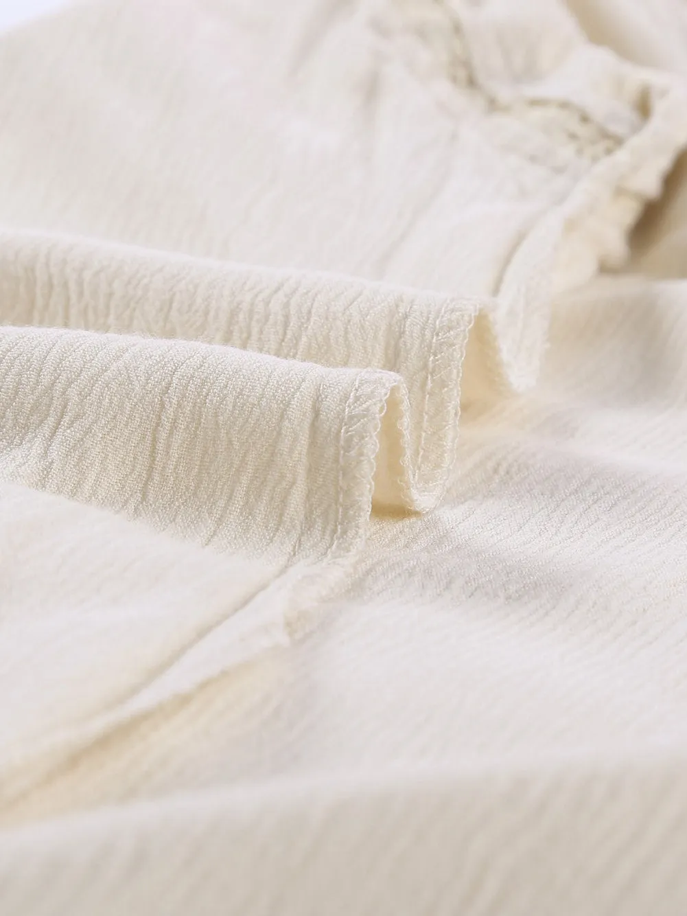 Apricot Crochet Eyelet Short Sleeve Top with Lace Detail