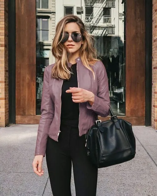 Autumn Jacket Women Coat Jacket PU Leather Fashion Short Coat Thin