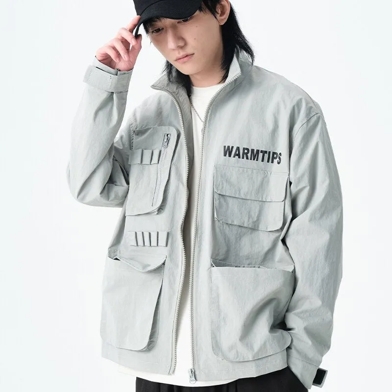 Cargo Jackets Streetwear Hip Hop Buckles Camouflage Military