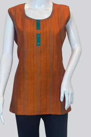 Chic Short Cotton Kurti: 27", Stylish Attached Sleeves - JCSFashions
