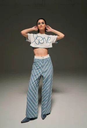 Contrast Boxer Denim Pants