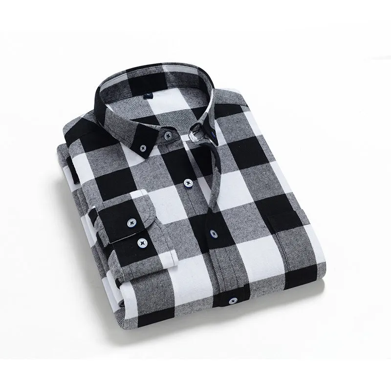 DAPPER STREET SUPPLY CO. - Men's Style Casual 100% Cotton Flannel Shirt