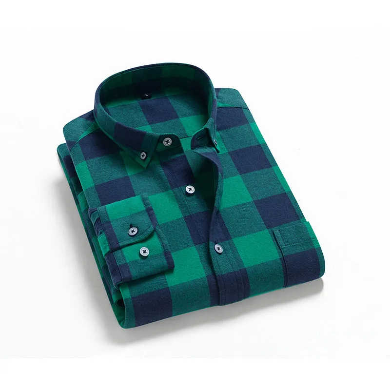 DAPPER STREET SUPPLY CO. - Men's Style Casual 100% Cotton Flannel Shirt