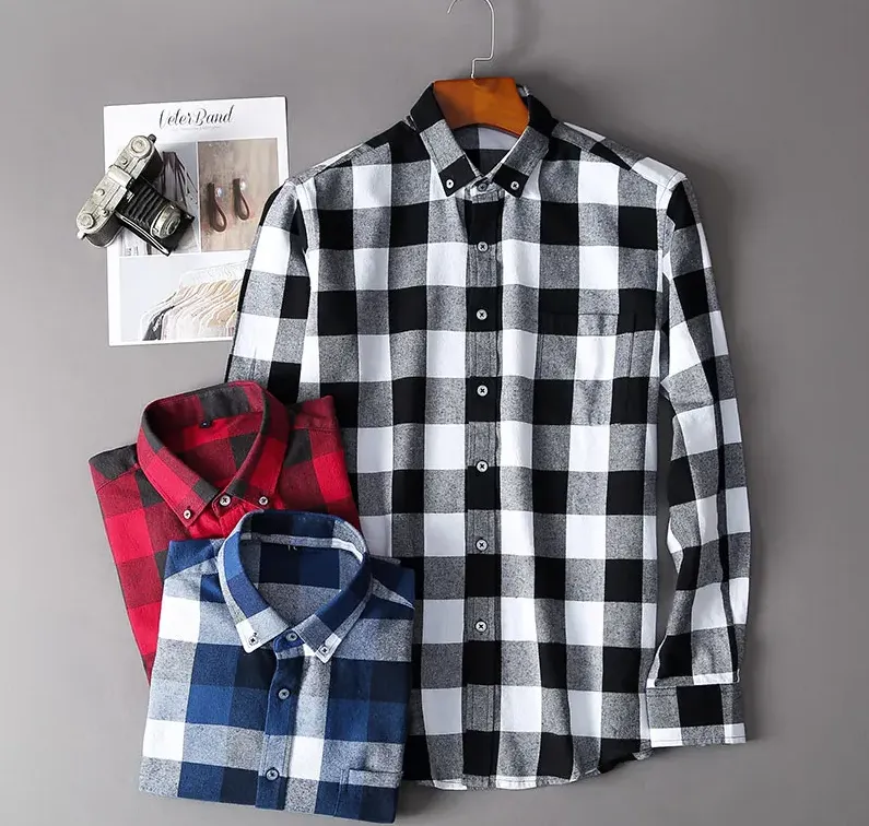 DAPPER STREET SUPPLY CO. - Men's Style Casual 100% Cotton Flannel Shirt