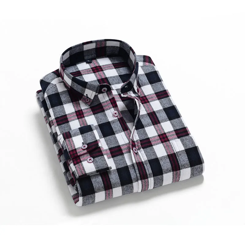 DAPPER STREET SUPPLY CO. - Men's Style Casual 100% Cotton Flannel Shirt