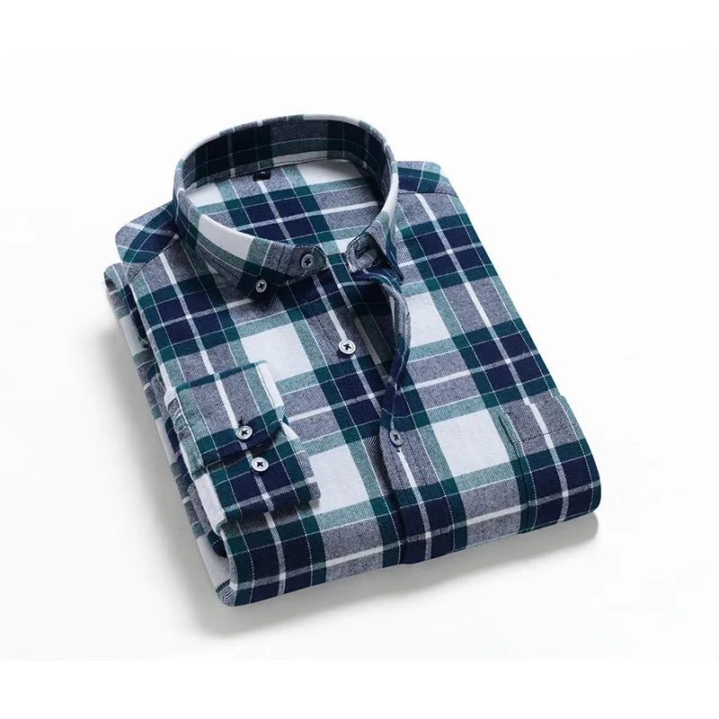 DAPPER STREET SUPPLY CO. - Men's Style Casual 100% Cotton Flannel Shirt
