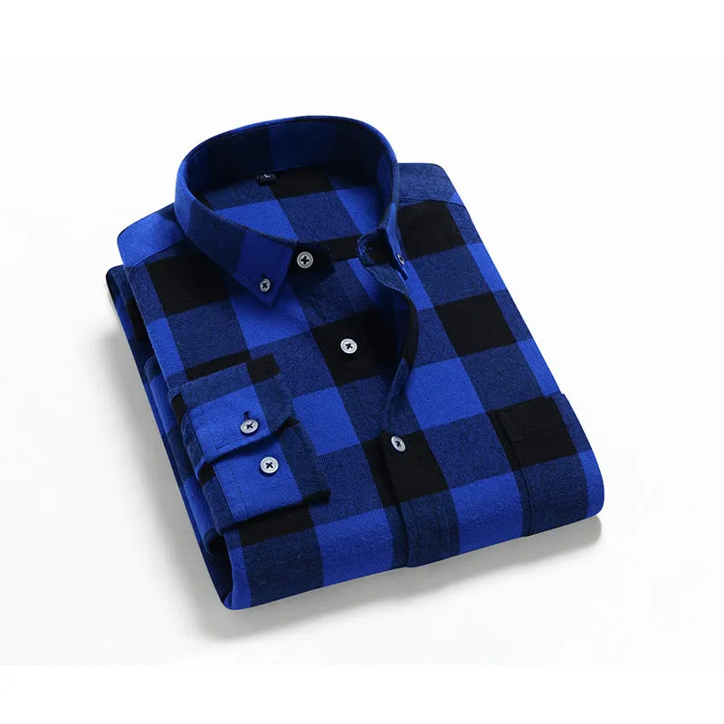DAPPER STREET SUPPLY CO. - Men's Style Casual 100% Cotton Flannel Shirt