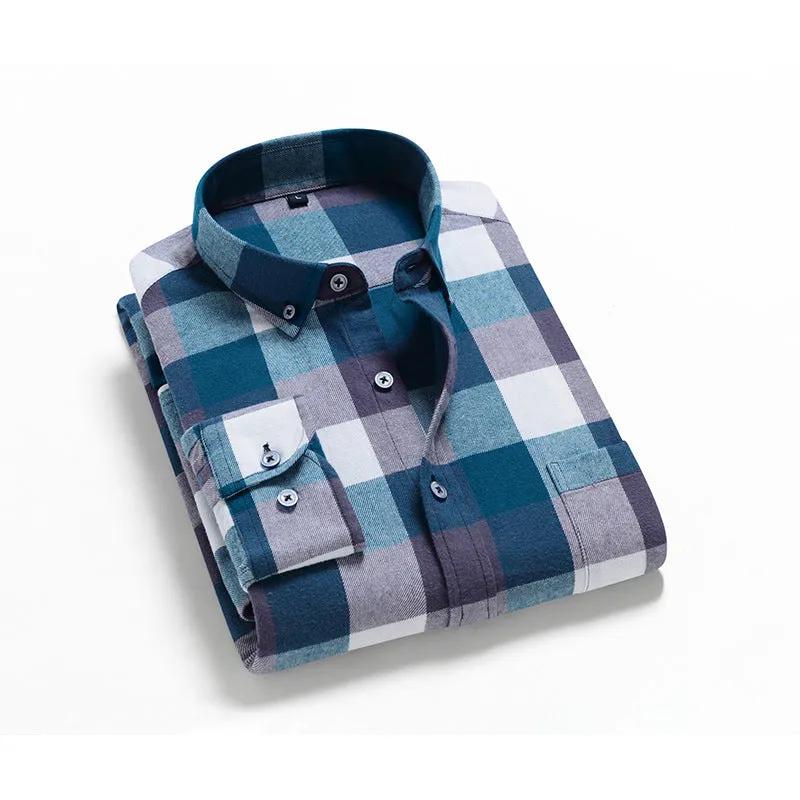 DAPPER STREET SUPPLY CO. - Men's Style Casual 100% Cotton Flannel Shirt