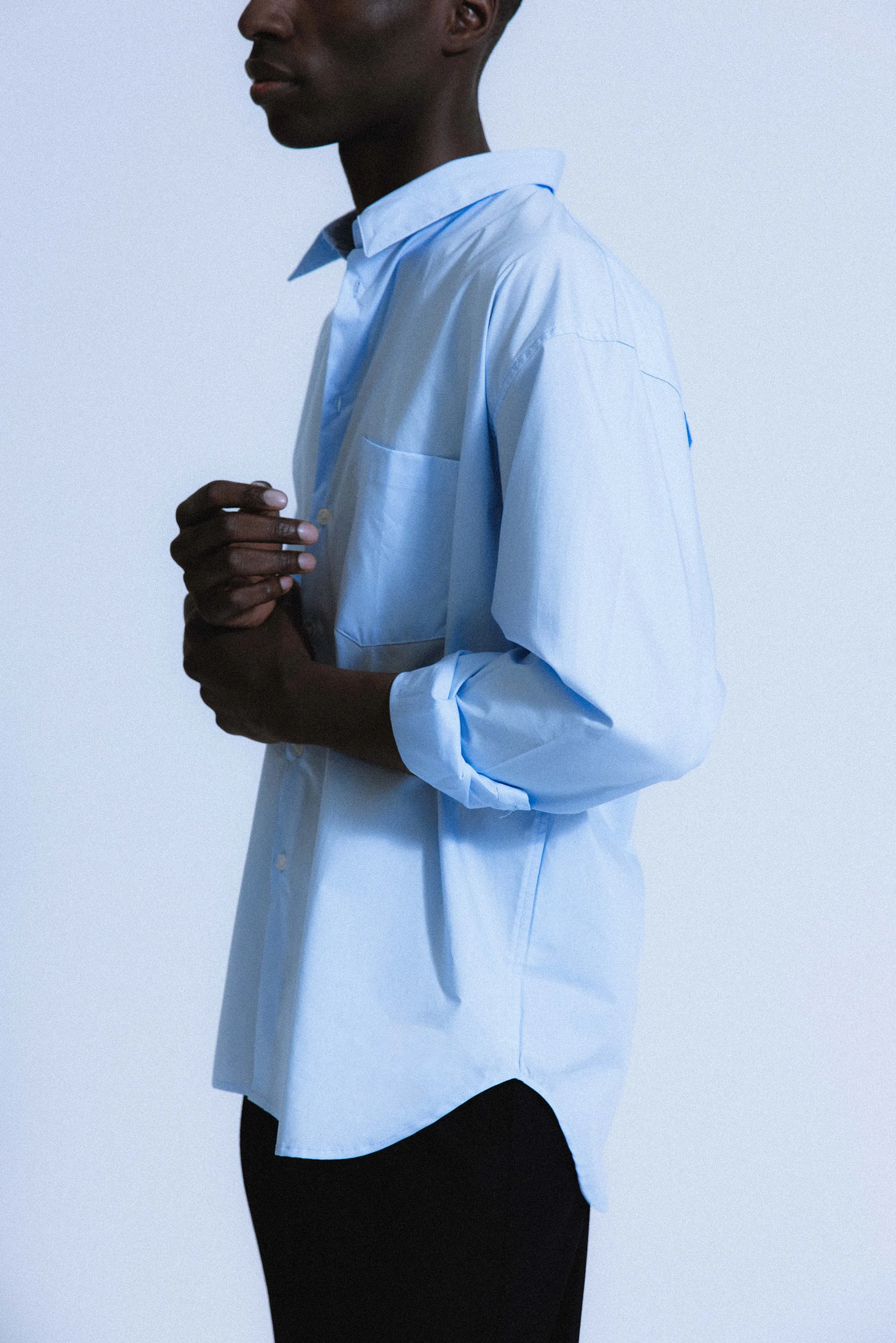 Del Mar Oversized Shirt  |  Powder Blue