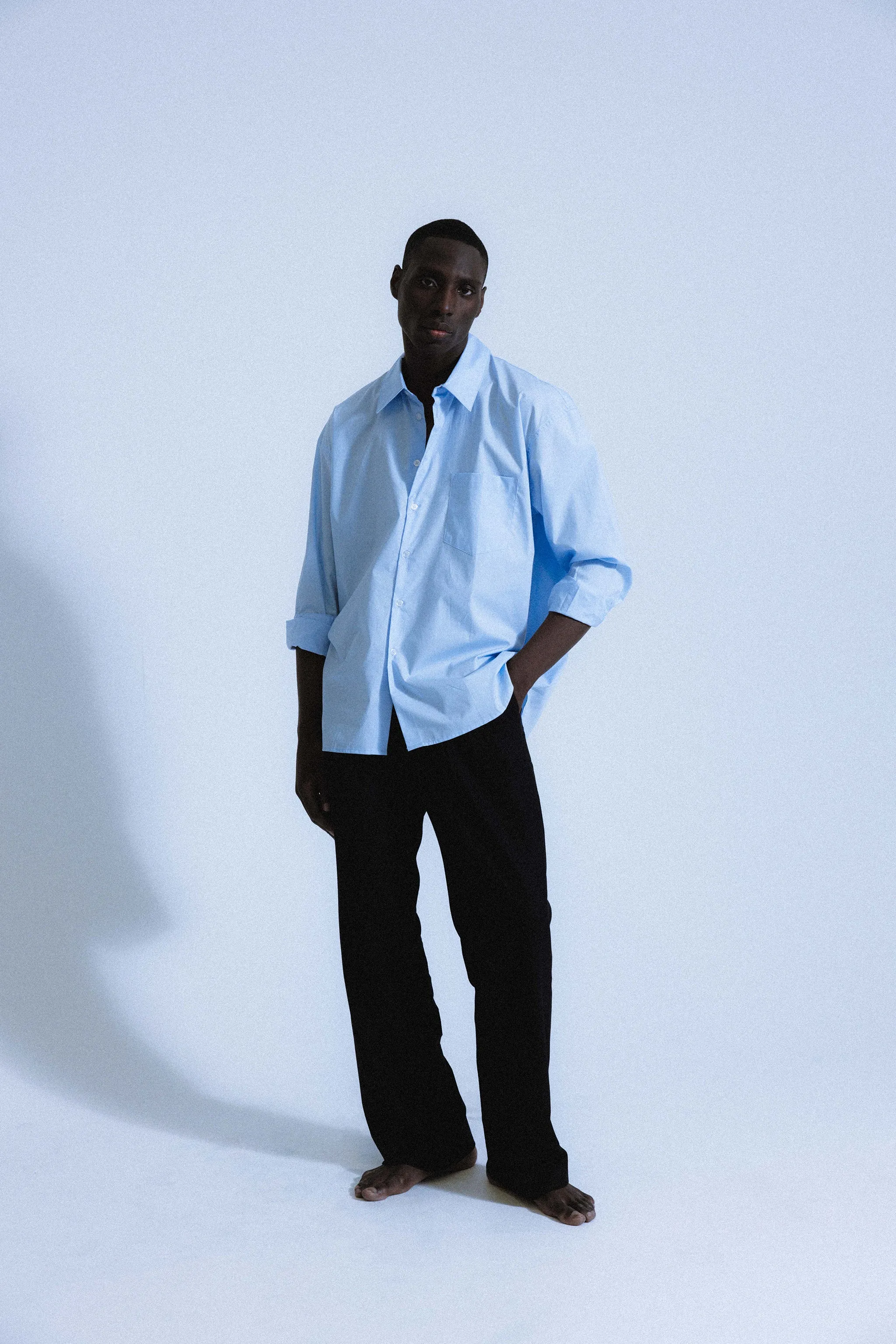Del Mar Oversized Shirt  |  Powder Blue