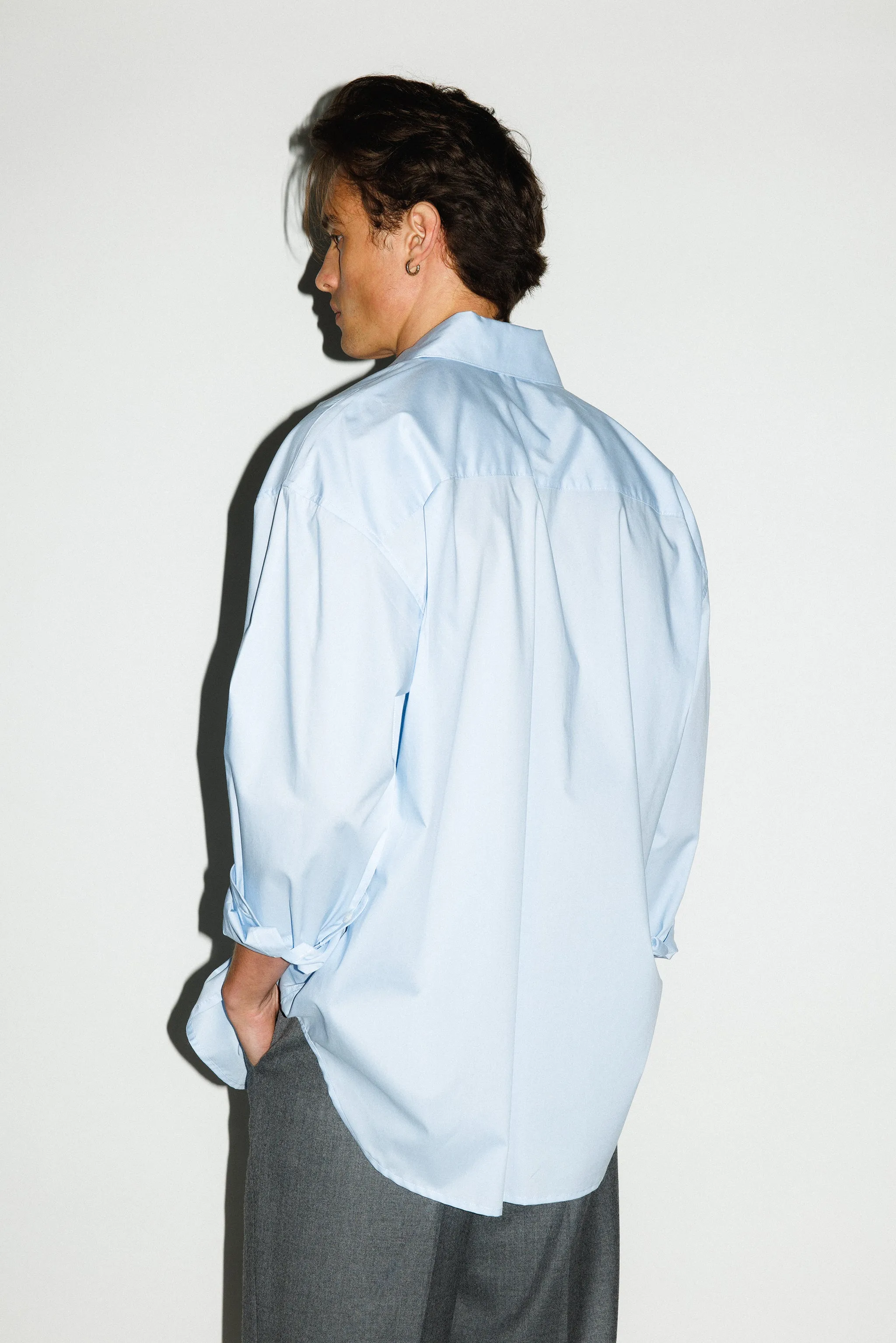 Del Mar Oversized Shirt  |  Powder Blue