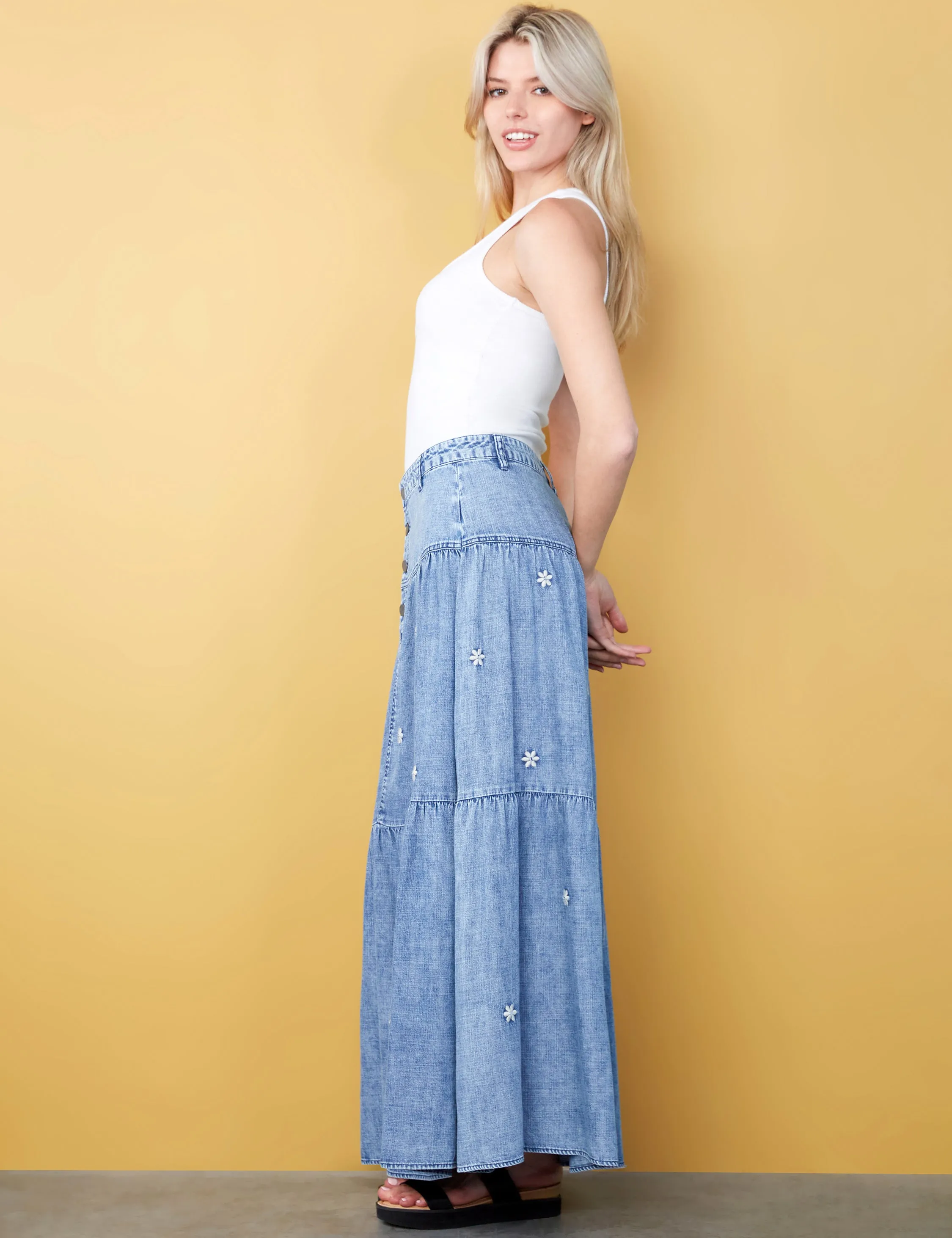 Denim Flower Skirt