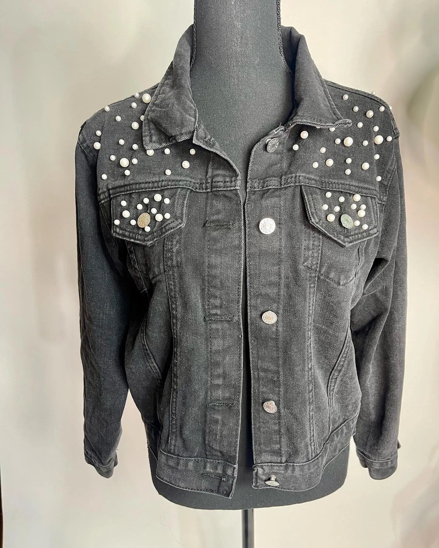 Denim Pearls Jacket