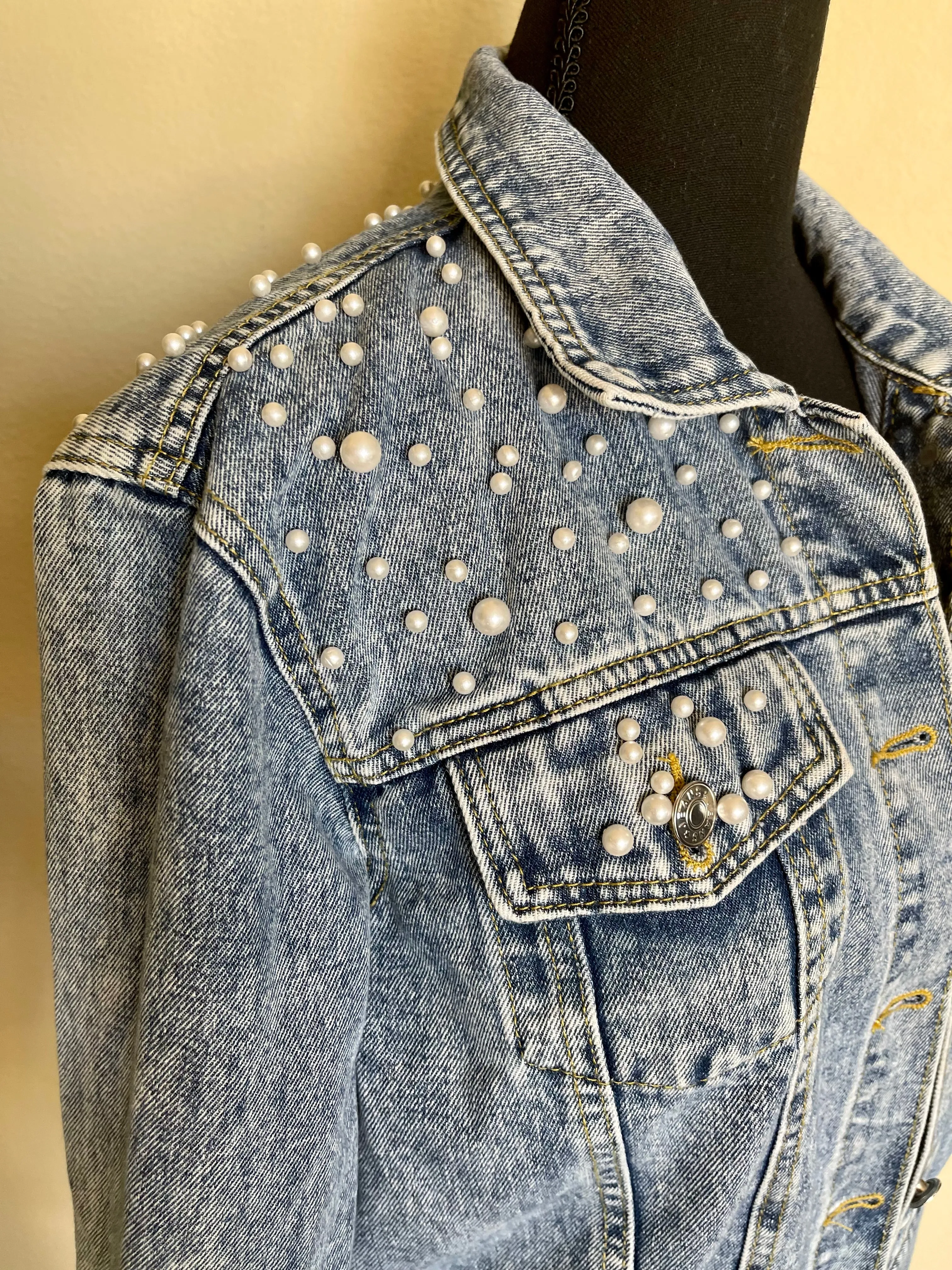Denim Pearls Jacket