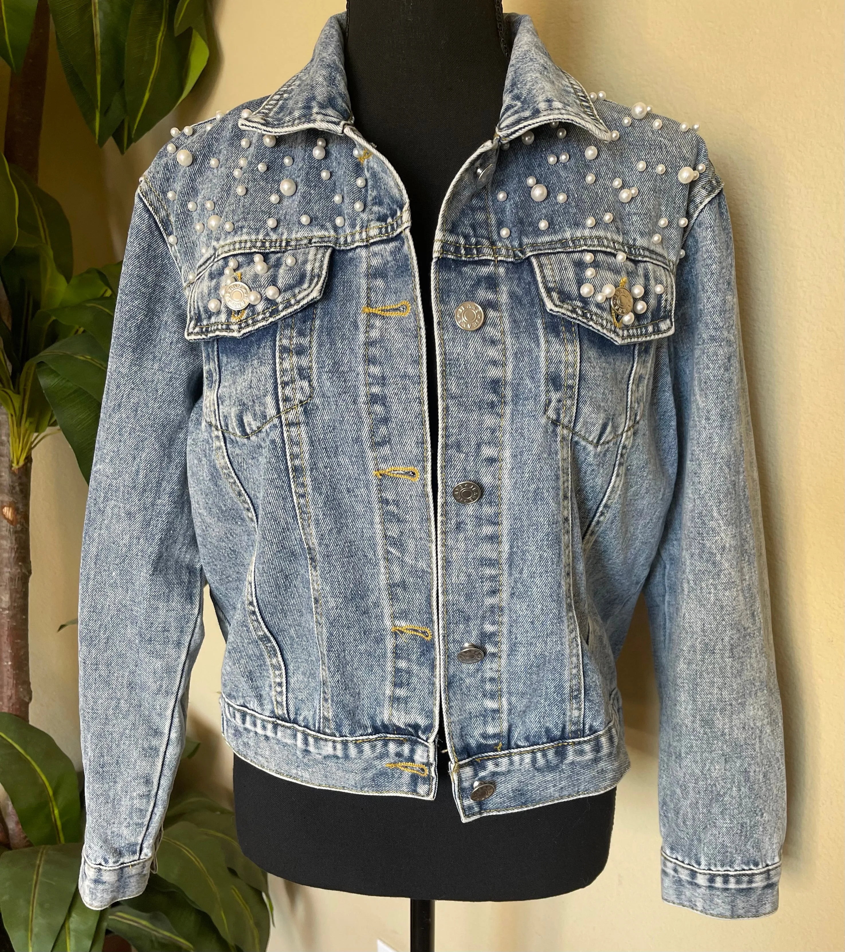Denim Pearls Jacket