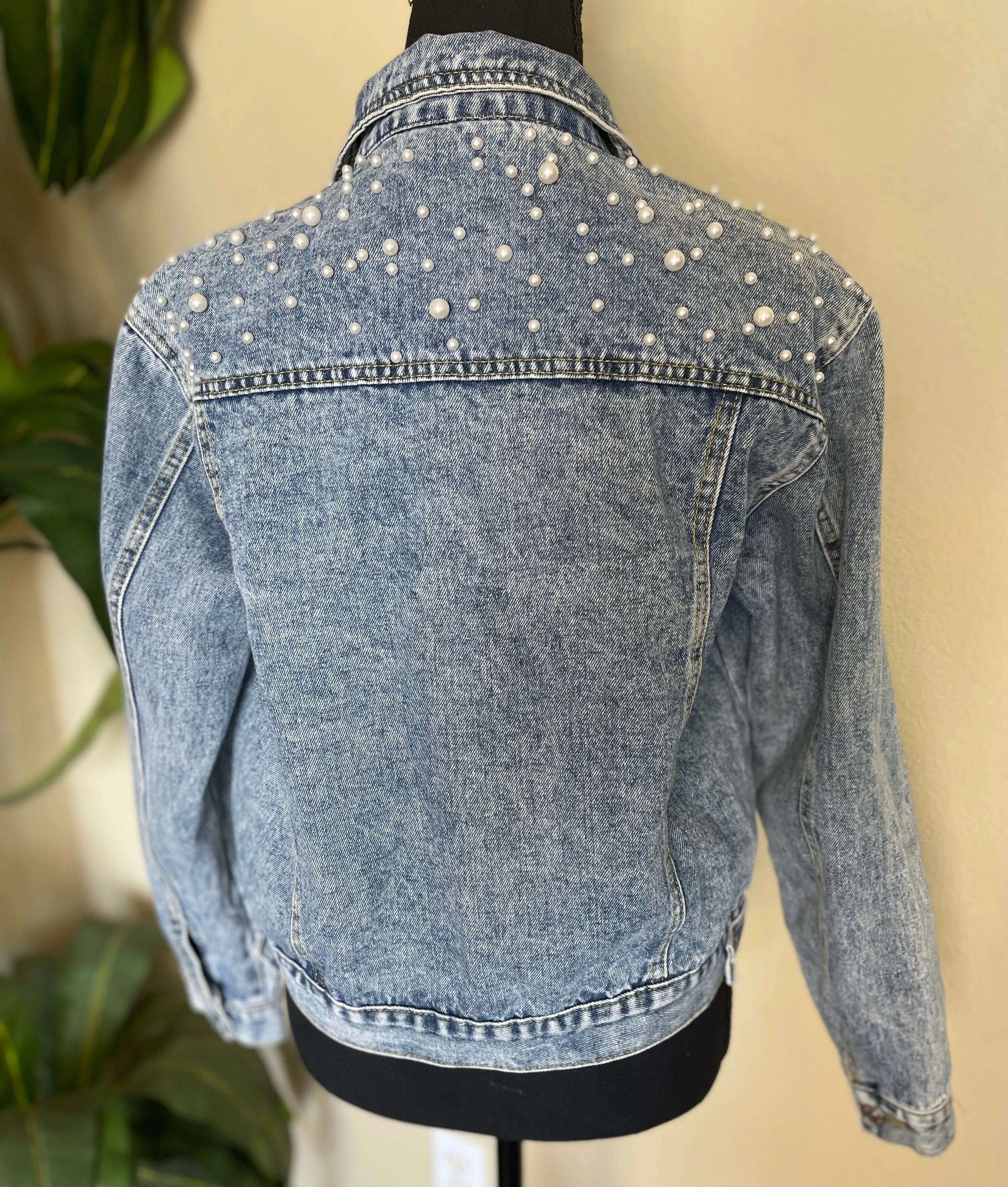 Denim Pearls Jacket
