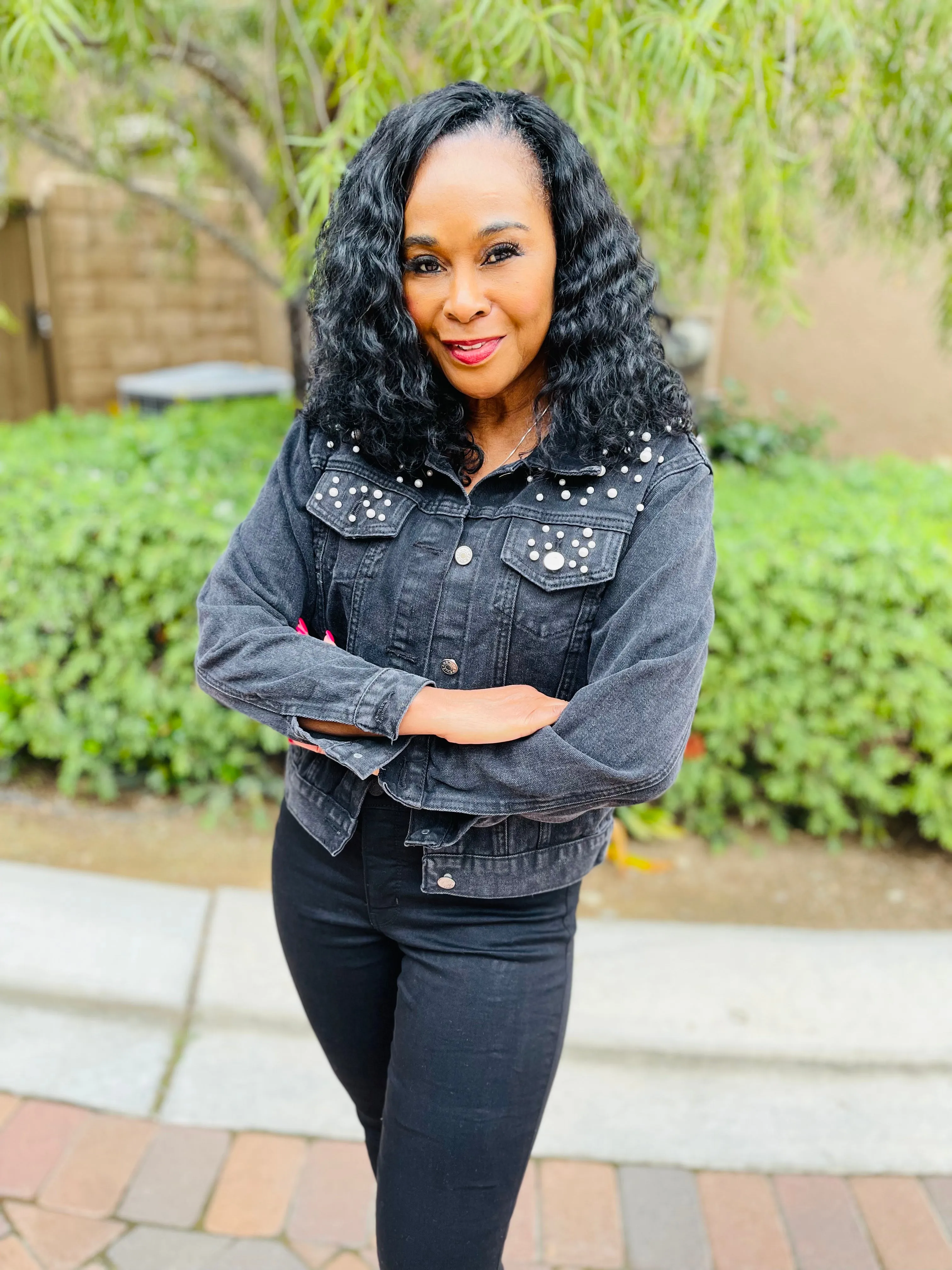 Denim Pearls Jacket