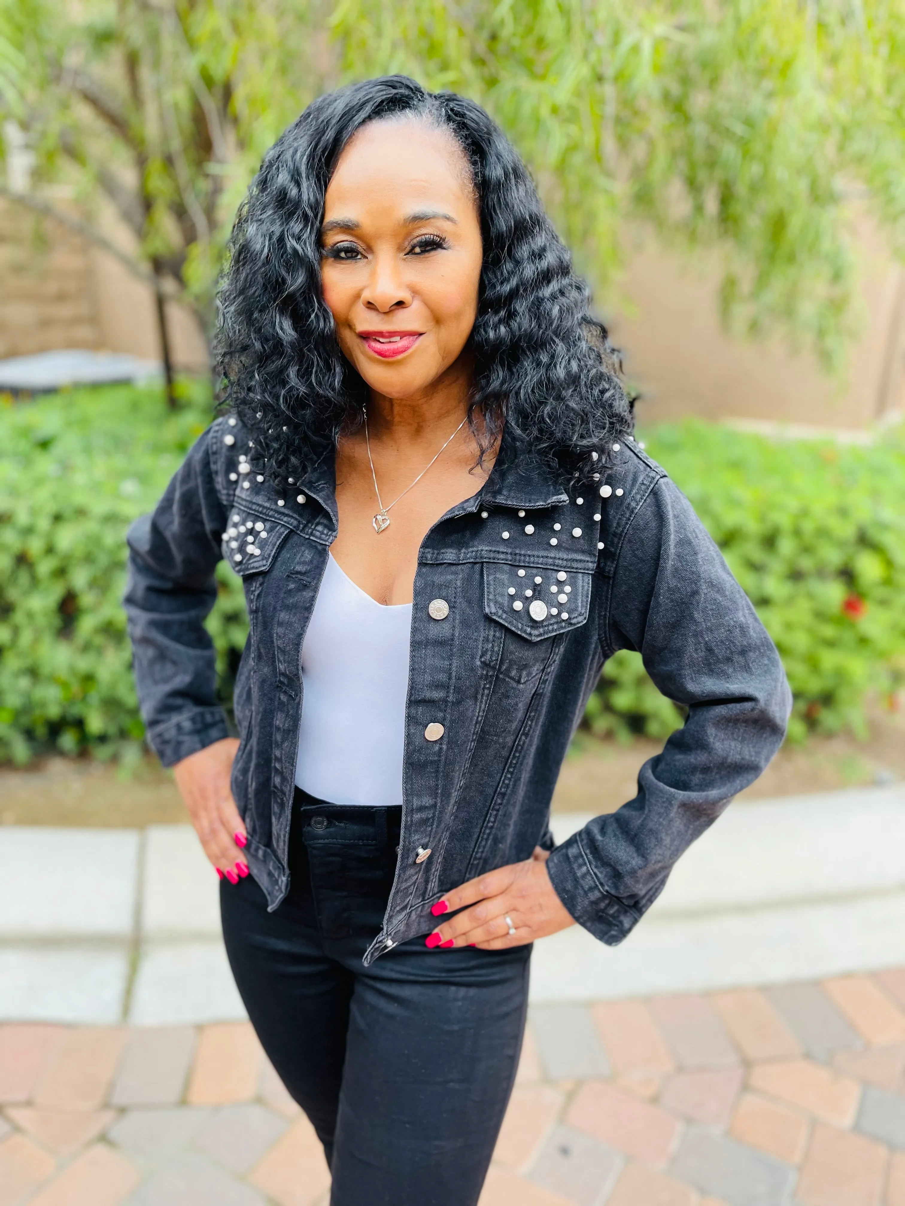 Denim Pearls Jacket