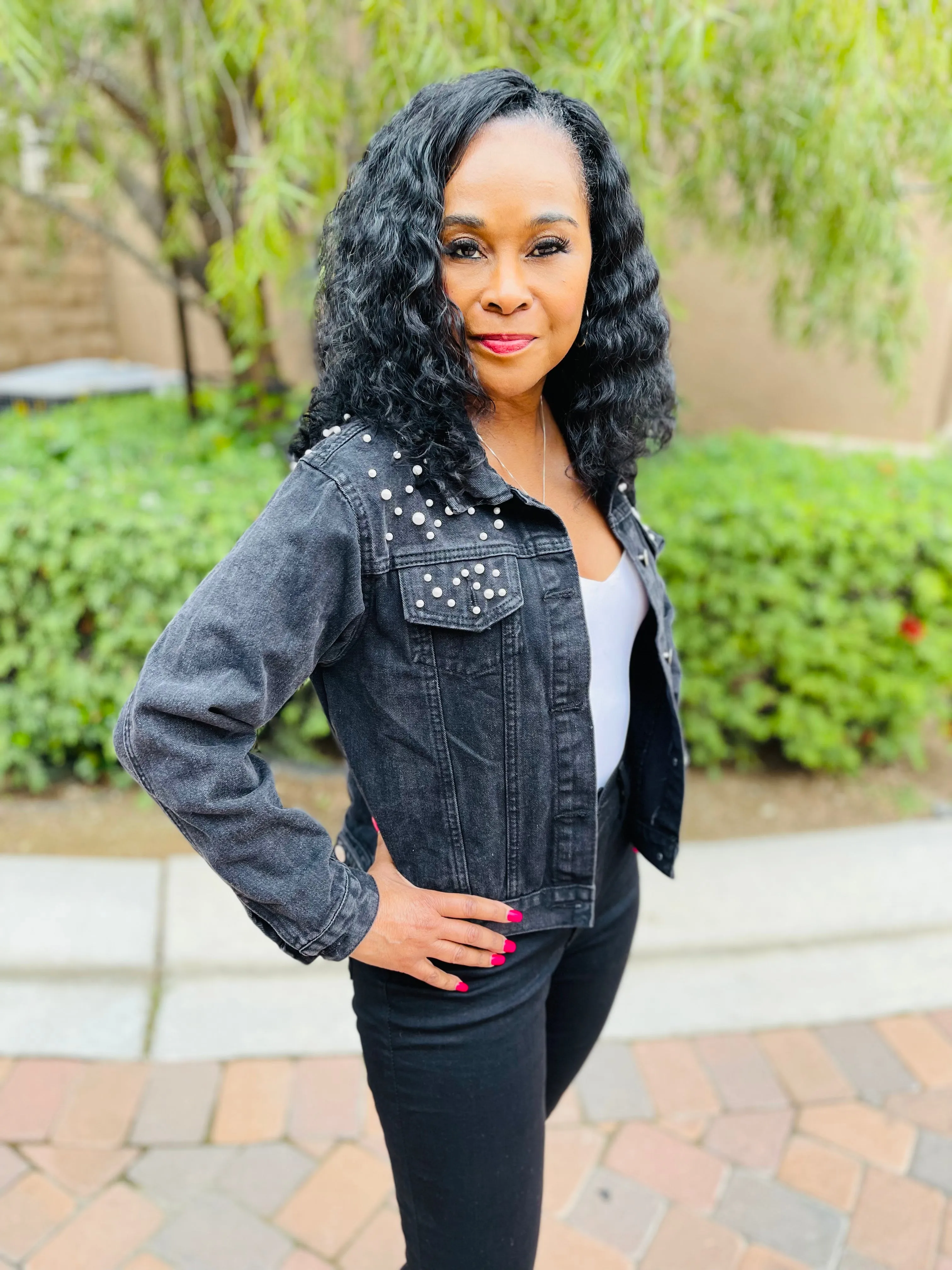 Denim Pearls Jacket