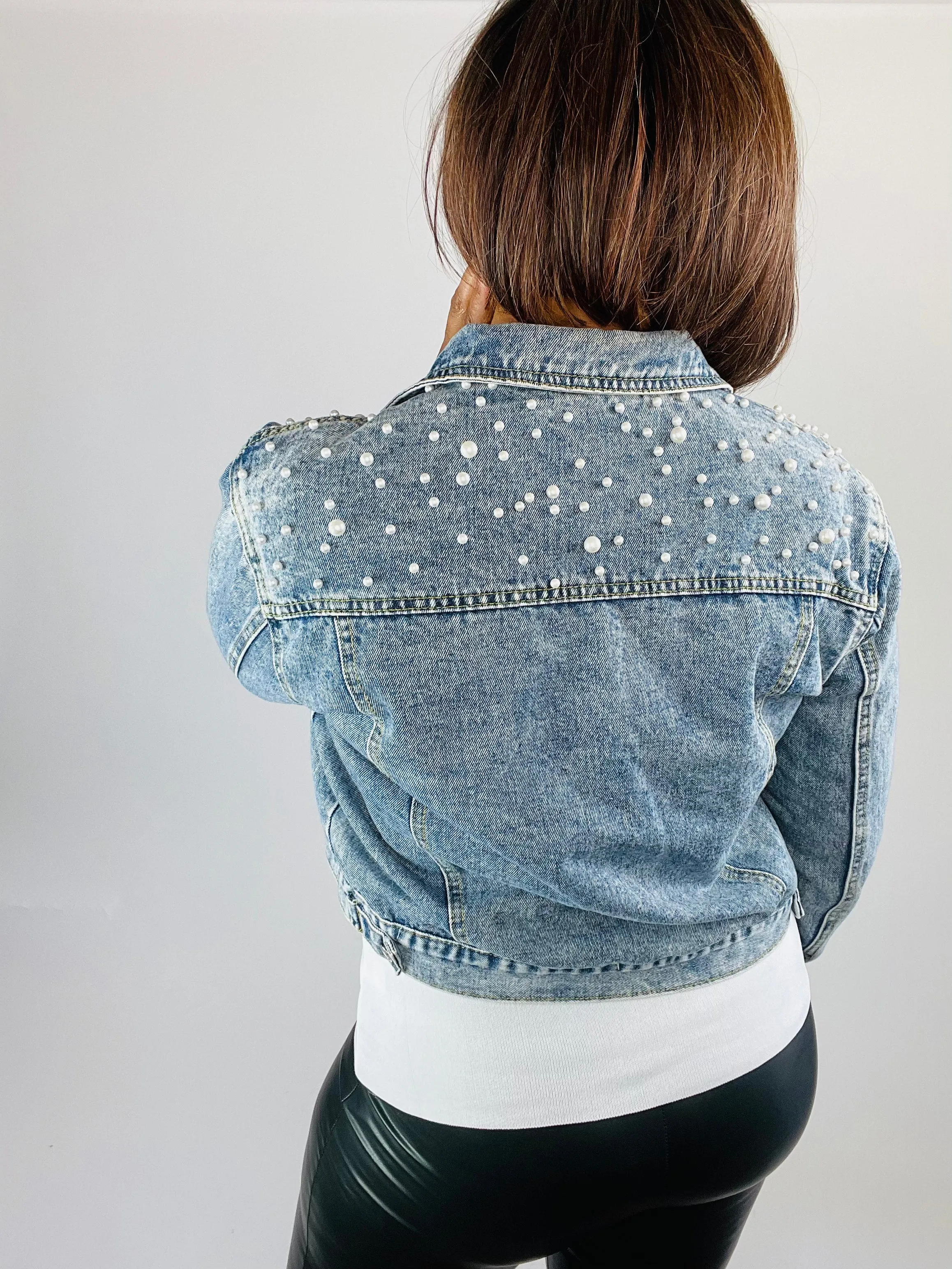Denim Pearls Jacket