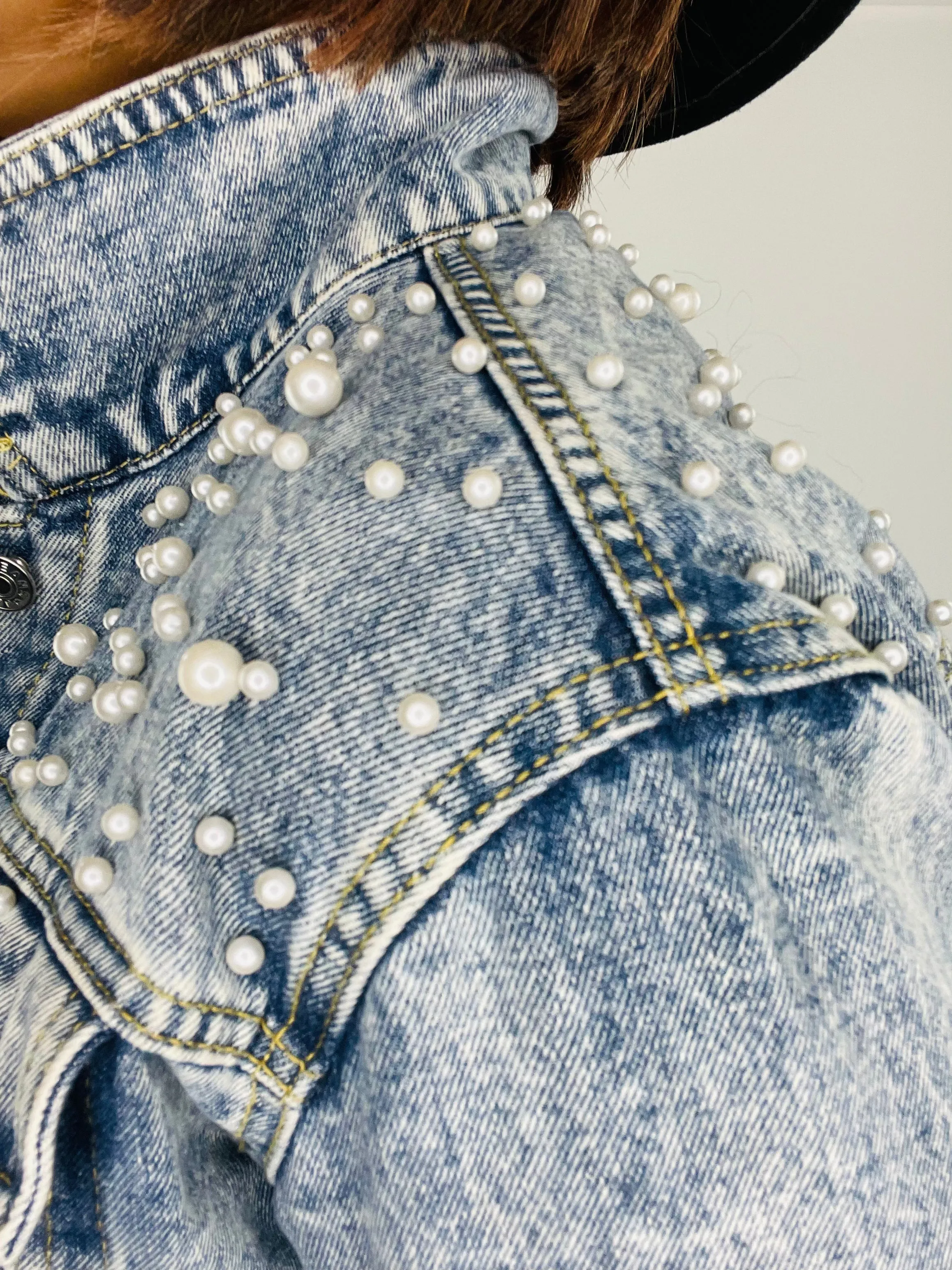 Denim Pearls Jacket