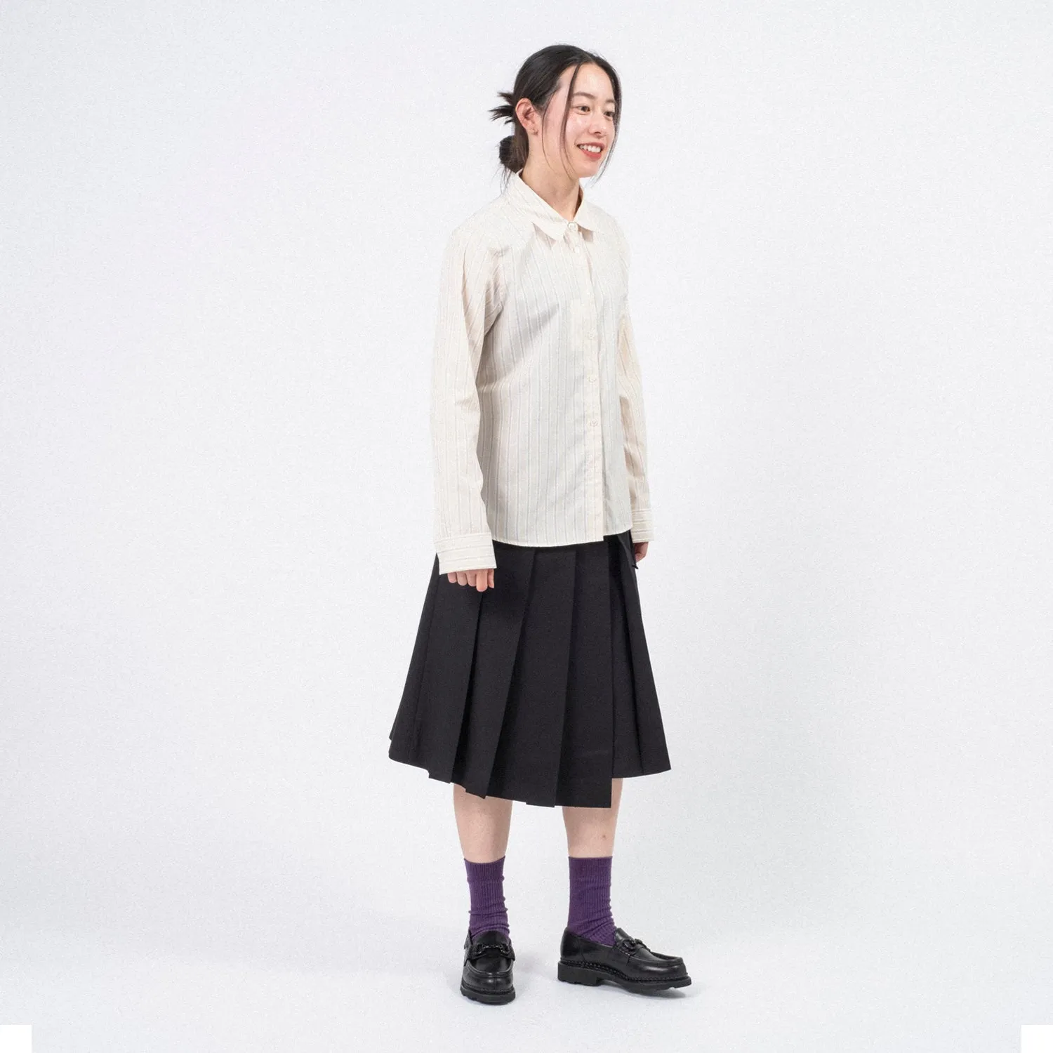 [DUNST] RIBBONED PLEATS SKIRT _ BLACK