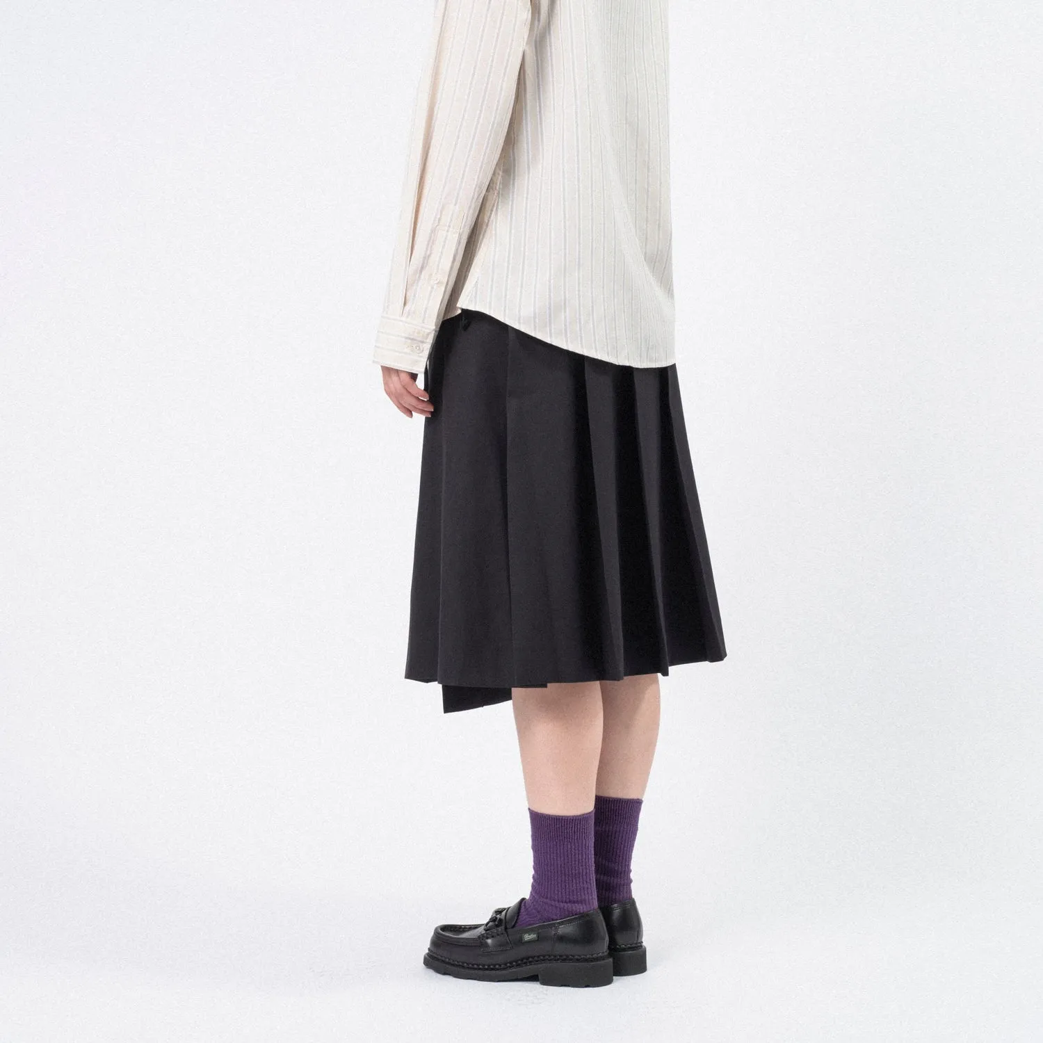[DUNST] RIBBONED PLEATS SKIRT _ BLACK