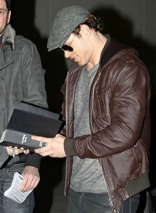 Elegant Brown Real Leather Jacket Worn By Kellan Lutz | Kellan Lutz Elegant Brown Real Leather Jacket