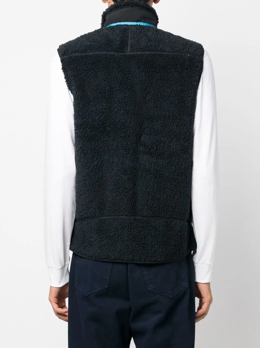 faux-shearling logo-patch gilet