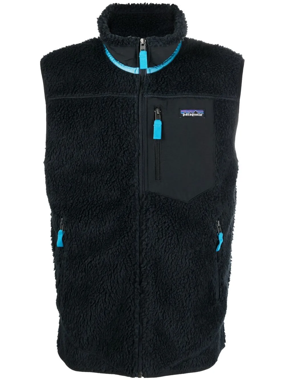 faux-shearling logo-patch gilet