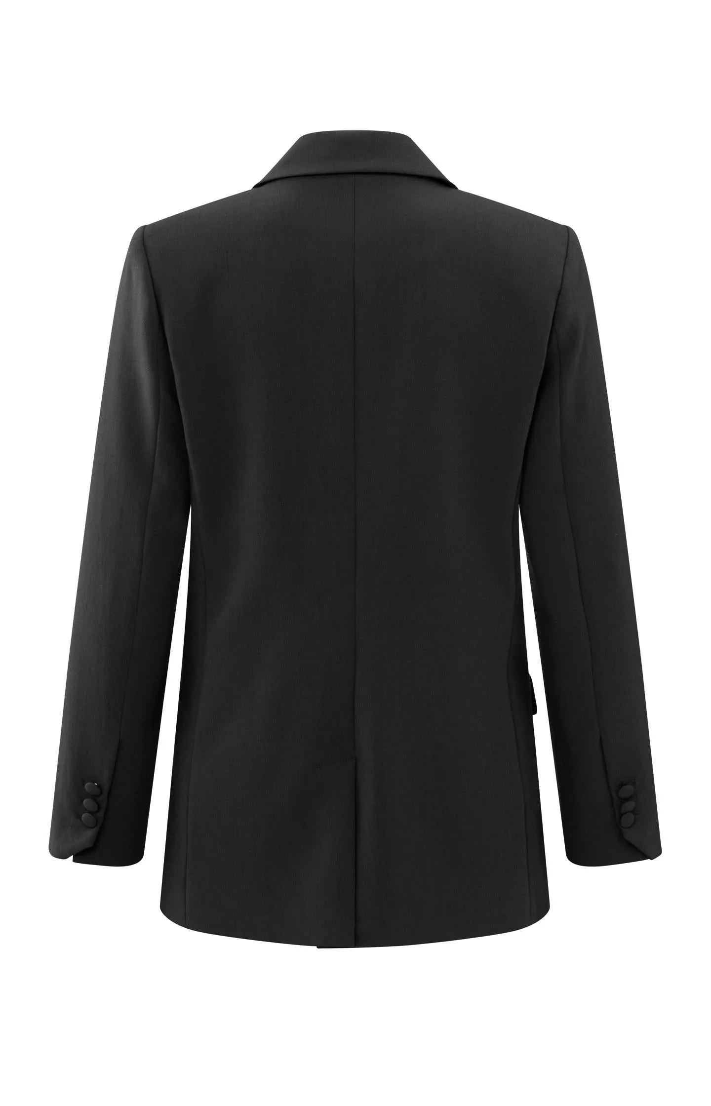 Fitted blazer with asymmetrical closure and front pockets