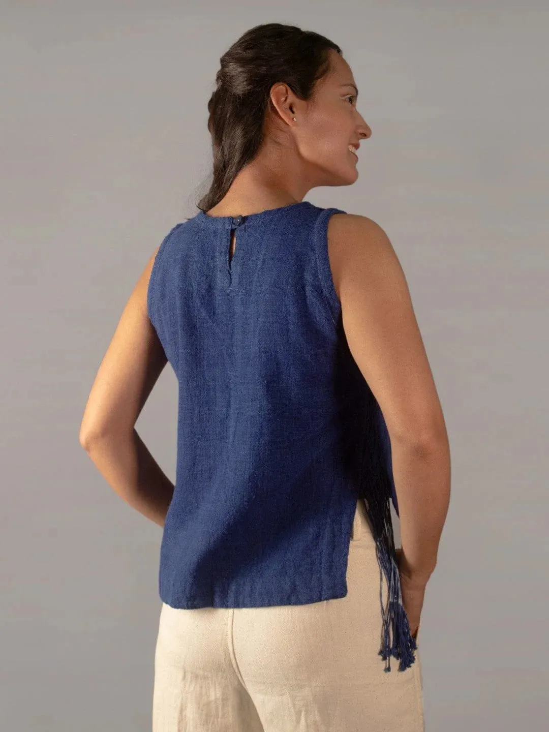 Gale Indigo Sleeveless Top