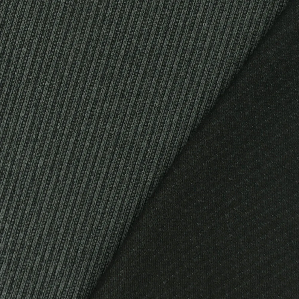 Gray-Black Twill-Like Jacquard Stretch Wool-Cotton Double Knit Fabric
