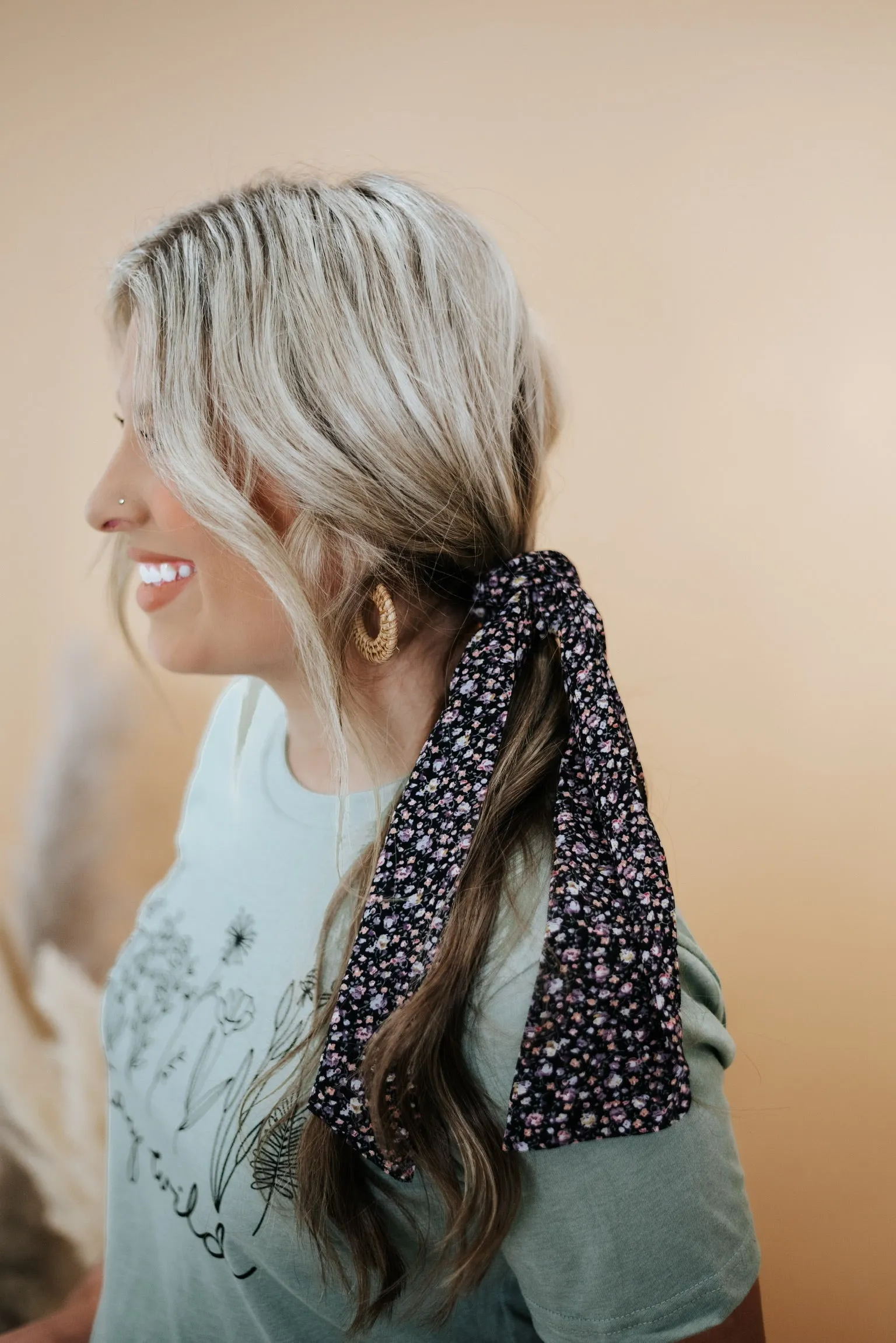 Hair Scarf Scrunchie, Black