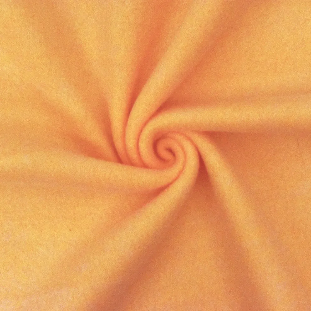 Happy Yellow Solid Stretch Polyester Cotton Brush Terry Fleece Knit Fabric