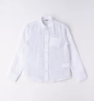 IDO - Junior Boys Long Sleeved Linen Shirt - White