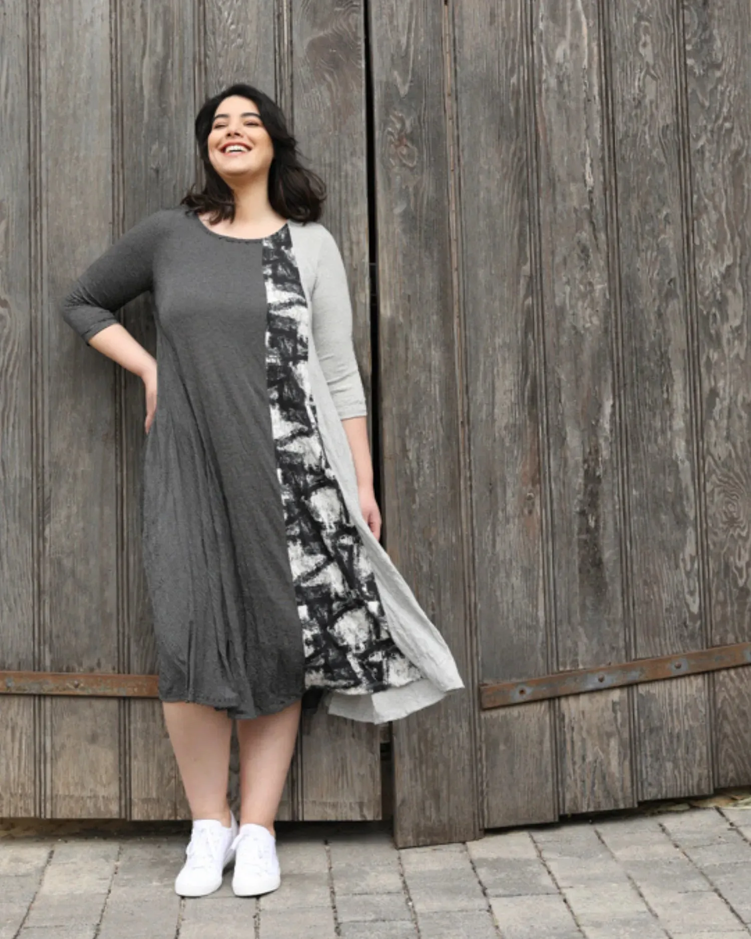 Jill Crinkle Swing Dress, Mono