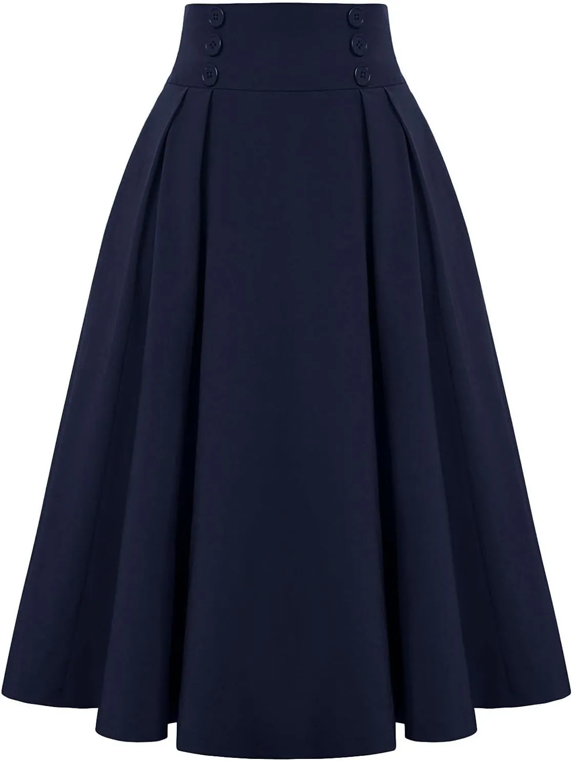 KUIOLYPOER Women Vintage Skirt High Waist Pleated Skirt Women's Ankle Length High Waist A-Line Flowy Long Maxi Skirt