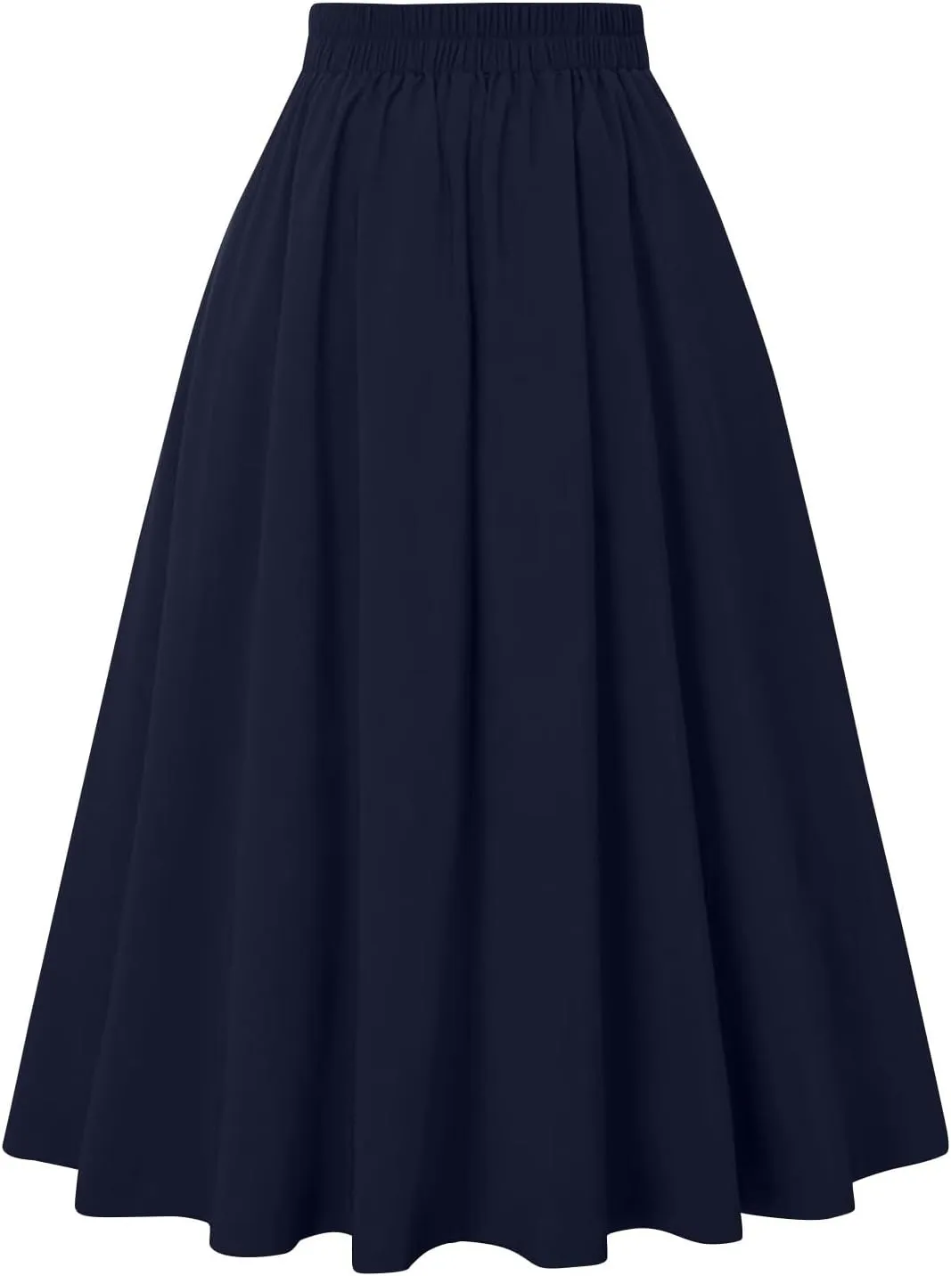KUIOLYPOER Women Vintage Skirt High Waist Pleated Skirt Women's Ankle Length High Waist A-Line Flowy Long Maxi Skirt