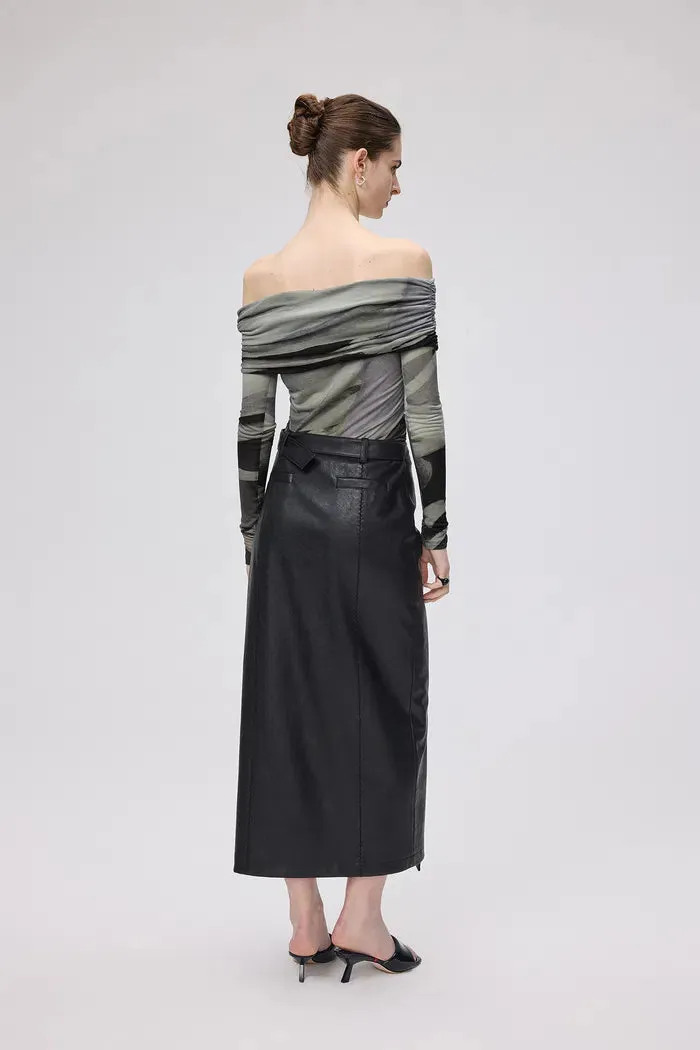 Munda Off Shoulder Petal Top in Tencel Wool Blend