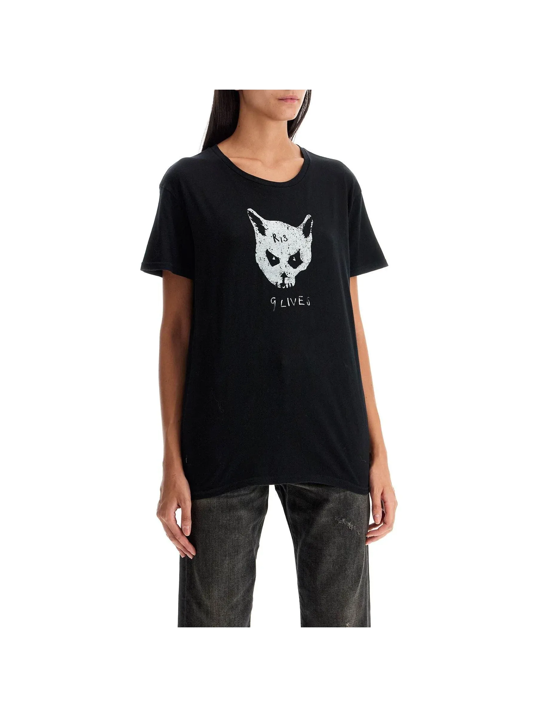 Nine Lives Graphic Cotton T-Shirt