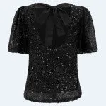 PAIGE-SS-BLOUSE - BLACK SEQUINS