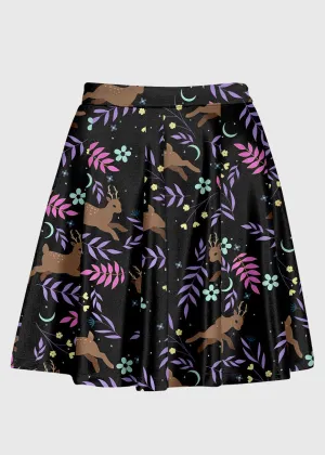Plus Size Deer Floral Kawaii High Waist Skirt