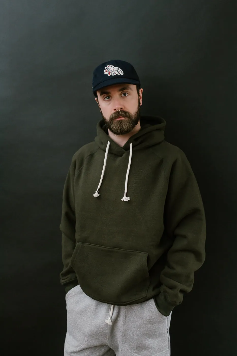 Pullover Hoodie 876gsm Double Heavyweight French Terry - Khaki