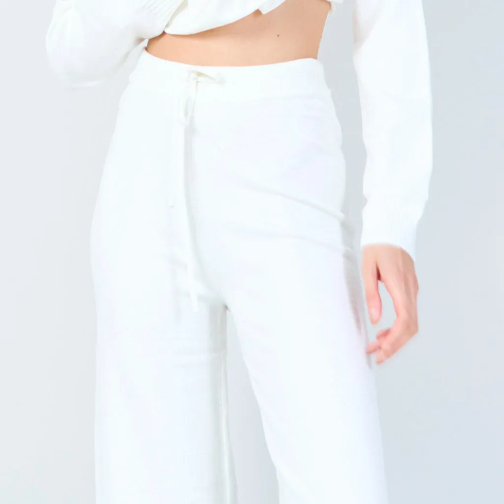 Ribbed high-neck knit set wholesale